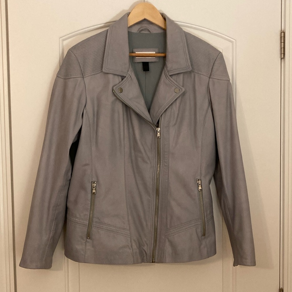 Danier Gray Leather Jacket
